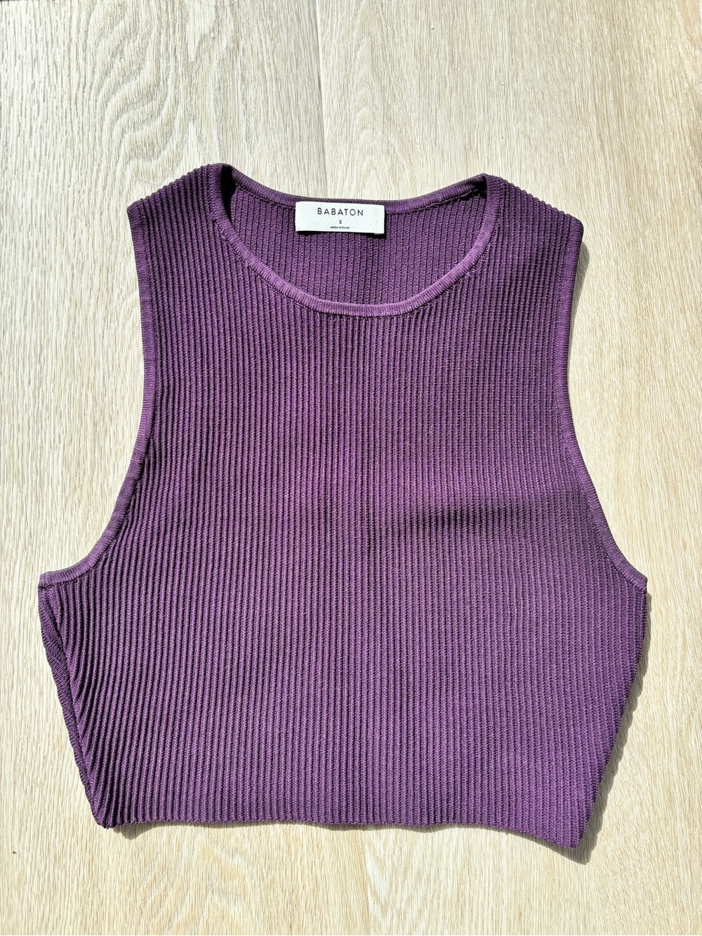 Babaton Plum Ribbed Cropped Tank